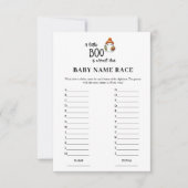 Halloween Baby Naam Race Baby shower Game Kaart (Voorkant)