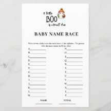 Halloween Baby Naam Race Baby shower Spel