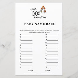 Halloween Baby Naam Race Baby shower Spel