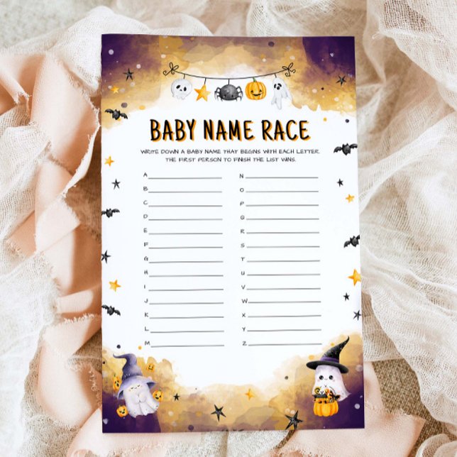 Halloween Baby Naam Race Baby shower Spel (Creator heeft geüpload)
