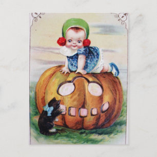  Halloween Baby op pompoen Briefkaart