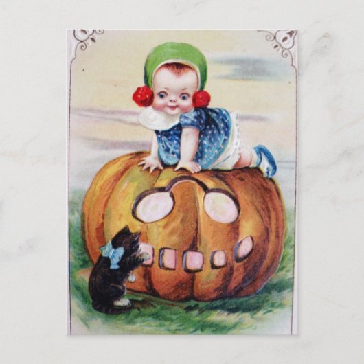  Halloween Baby op pompoen Briefkaart (Voorkant)