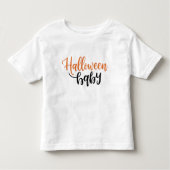 Halloween Baby Orange and Black Typography Kinder Shirts (Voorkant)