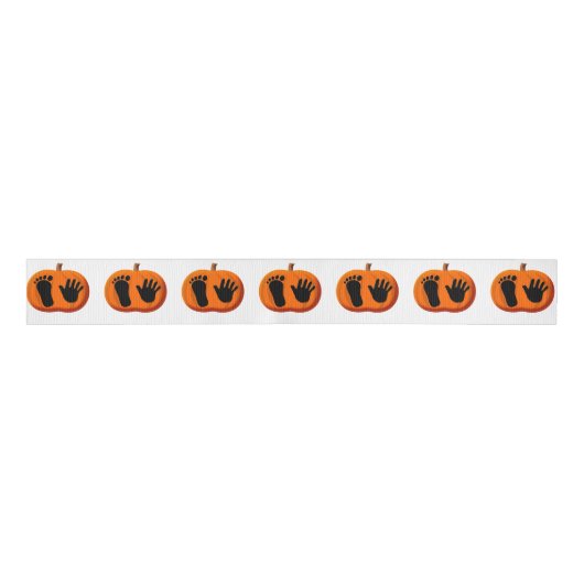 Halloween Baby pompoen Prints Grosgrain Lint (Voorkant)