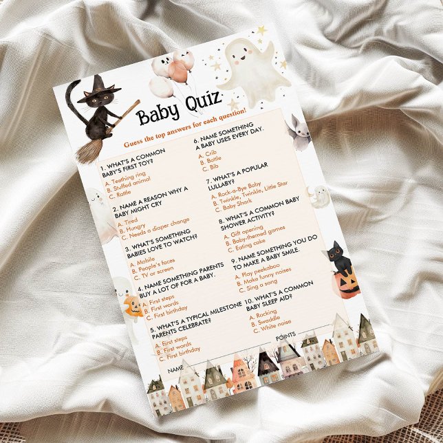 Halloween Baby Quiz Baby shower Spel (Creator heeft geüpload)