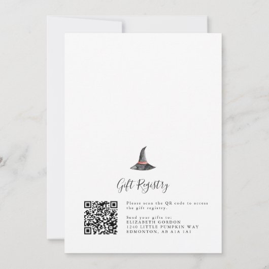 Halloween Baby shower 2-zijdige QR Code Registry Kaart (Achterkant)