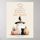 Halloween Baby Shower A Little Boo Is Due Welcome Poster (Voorkant)