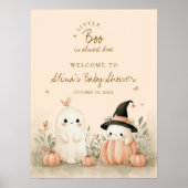 Halloween Baby Shower A Little Boo Is Due Welcome Poster (Voorkant)