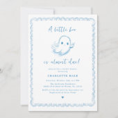 Halloween Baby shower A Little Ghost Kaart (Voorkant)