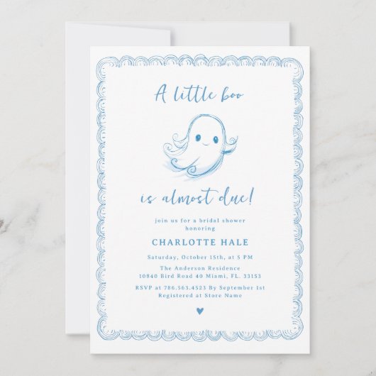 Halloween Baby shower A Little Ghost Kaart (Voorkant)