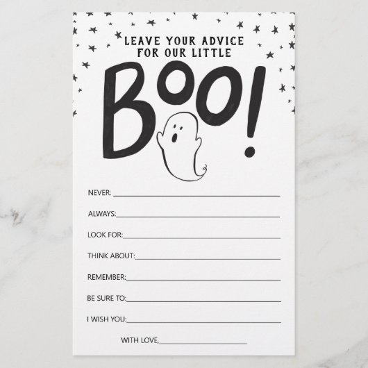 Halloween Baby shower Advice Card (Voorkant)
