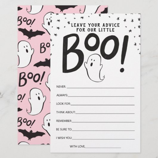 Halloween Baby shower Advice Card (Voorkant / Achterkant)