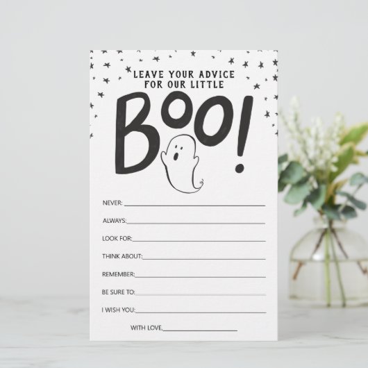 Halloween Baby shower Advice Card (Staand voorkant)