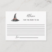 Halloween Baby shower Advice Witch's Pet schattige Advieskaart (Voorkant)