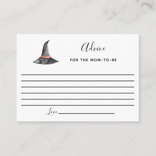 Halloween Baby shower Advice Witch's Pet schattige Advieskaart (Voorkant)