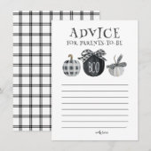 Halloween Baby shower Advies voor aanstaande ouder Notitiekaartje (Voorkant / Achterkant)