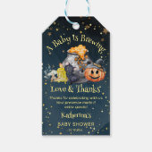 Halloween baby shower baby brouwt gunst cadeaulabel (Voorkant)