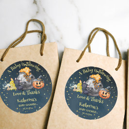 Halloween baby shower baby brouwt gunst ronde sticker