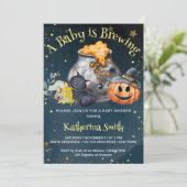 Halloween baby shower baby brouwt kaart (Staand voorkant)