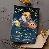 Halloween baby shower baby brouwt kaart
