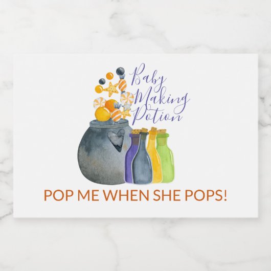 Halloween Baby shower Baby Making Potion Favor Sparkling Wijnetiket (Enkel label)
