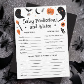 Halloween Baby shower Baby voorspellingen Game Kaa Kaart