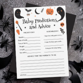 Halloween Baby shower Baby voorspellingen Game Kaa Kaart