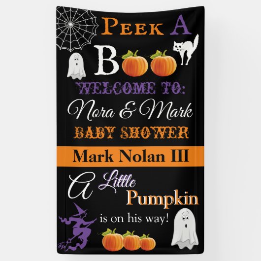 Halloween Baby shower Banner (Verticaal)