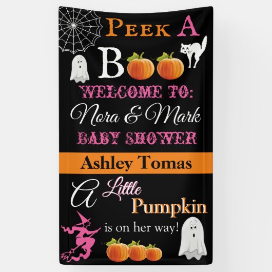 Halloween Baby shower Banner (Verticaal)
