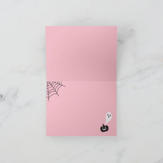 Halloween Baby shower bedankje roze Bedankkaart (Binnen)