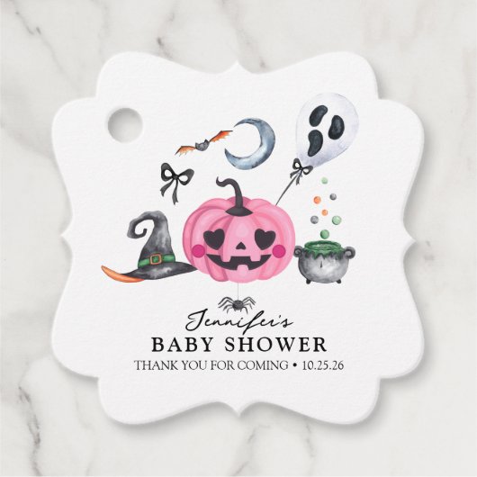 Halloween Baby shower Bedankjes Labels (Voorkant)