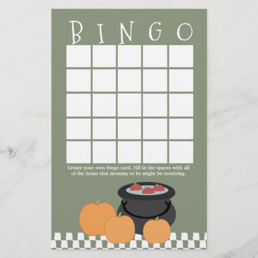 Halloween Baby shower Bingo (Voorkant)