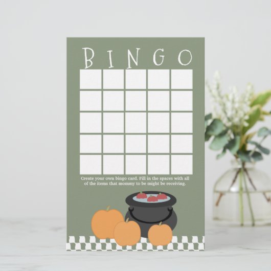 Halloween Baby shower Bingo (Staand voorkant)