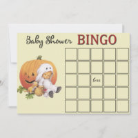 Halloween Baby Shower Bingo Kaart
