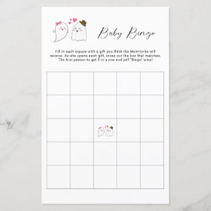 Halloween Baby shower Bingo Spel Little Boo Ghost