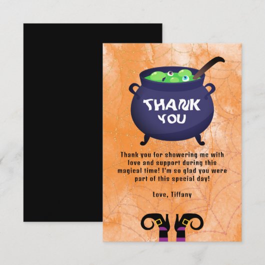 Halloween Baby shower Boeken voor Baby Dank U Informatiekaartje (Voorkant / Achterkant)