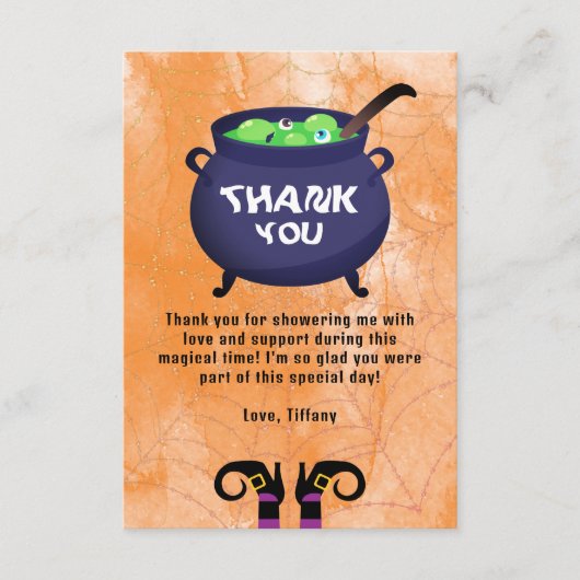 Halloween Baby shower Boeken voor Baby Dank U Informatiekaartje (Voorkant)