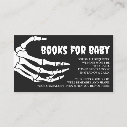 Halloween Baby shower Boeken voor Baby Informatiekaartje (Voorkant)