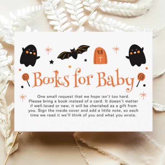 Halloween Baby shower Boeken voor Baby Informatiekaartje
