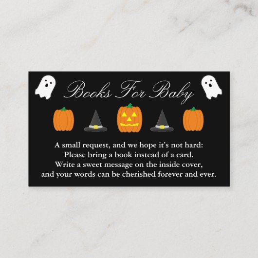 Halloween Baby shower Books for Baby Informatiekaartje (Voorkant)