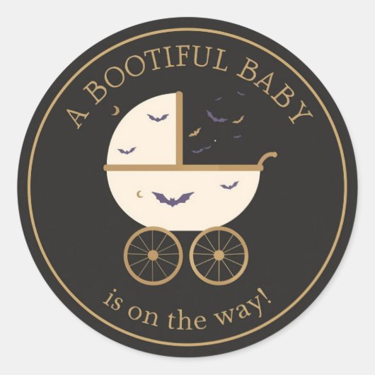 Halloween Baby shower Bootiful Baby Ronde Sticker (Voorkant)
