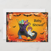 Halloween Baby shower Boy op Snoep Witch Boot Kaart (Voorkant)