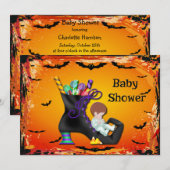 Halloween Baby shower Boy op Snoep Witch Boot Kaart (Voorkant / Achterkant)