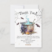 Halloween Baby shower Boy Schattige Blauw Dank u Bedankkaart (Voorkant)