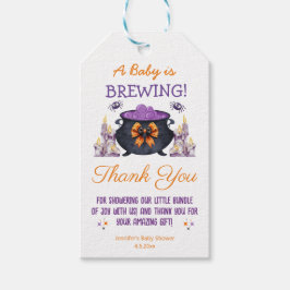 Halloween baby shower brouwen dank u schattig cadeaulabel