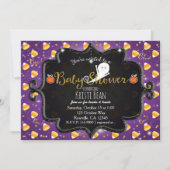 HALLOWEEN BABY SHOWER Candy Corn Ghost Invitation Kaart (Voorkant)