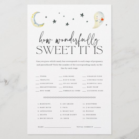 Halloween Baby Shower Candy Guessing Game Sheet Flyer (Voorkant)