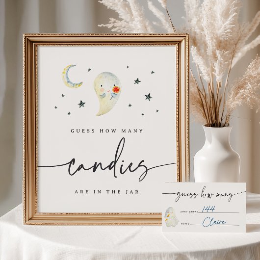 Halloween Baby Shower Candy Guessing Game Sign Poster