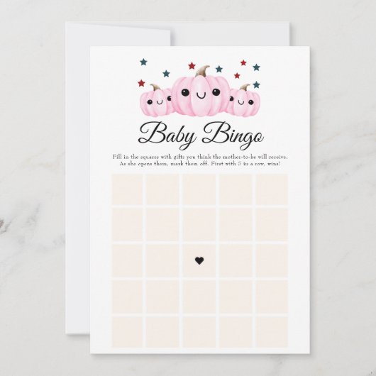 Halloween Baby Shower Cute Boo Baby Shower Bingo Kaart (Voorkant)