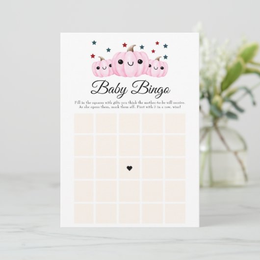 Halloween Baby Shower Cute Boo Baby Shower Bingo Kaart (Staand voorkant)